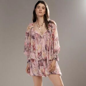 Mare Mare | Dresses | Nwt Mare Mare Embroidered Chiffon Cape Swing Mini  Dress | Poshmark